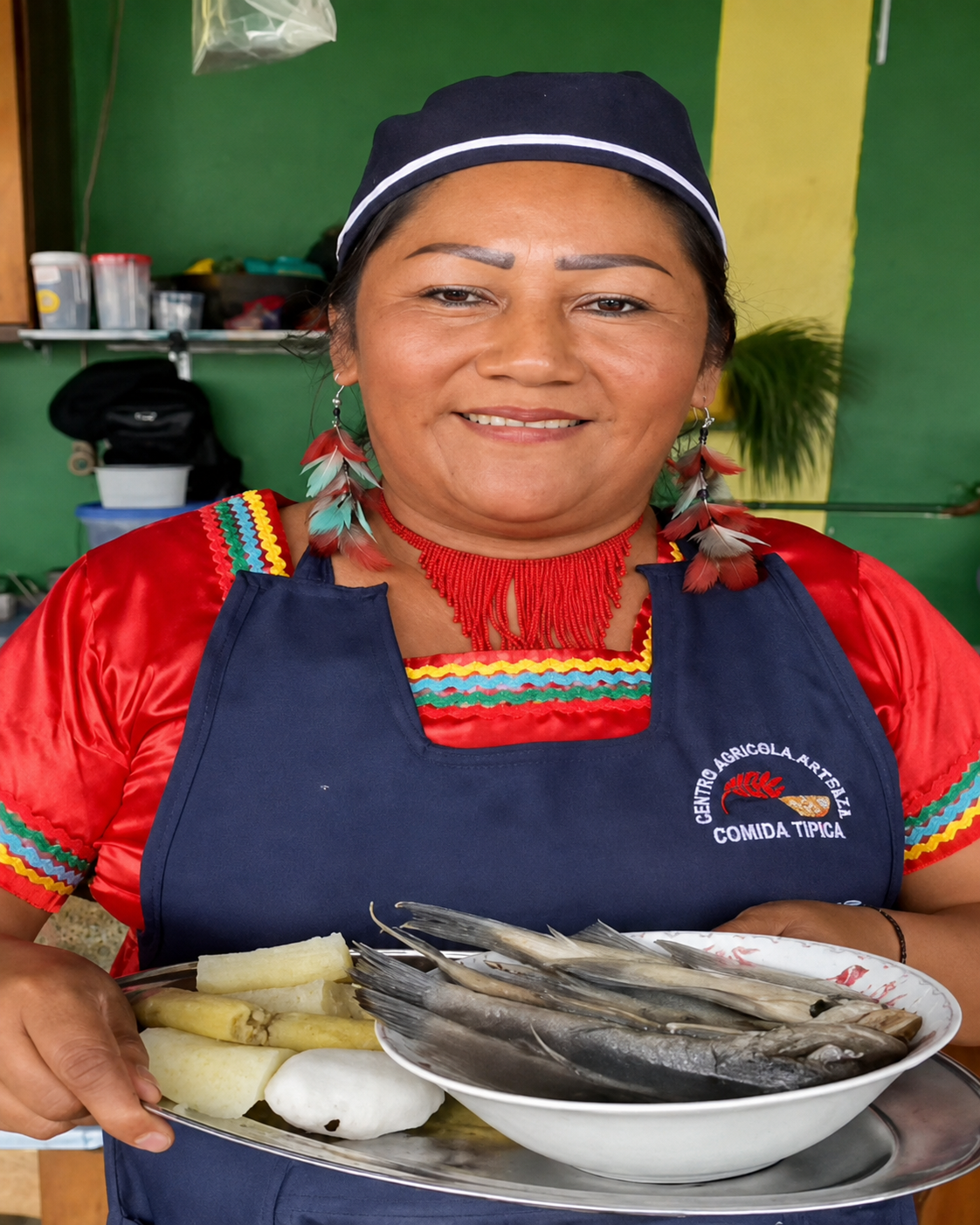 Cocinera de comida típica de Pastaza